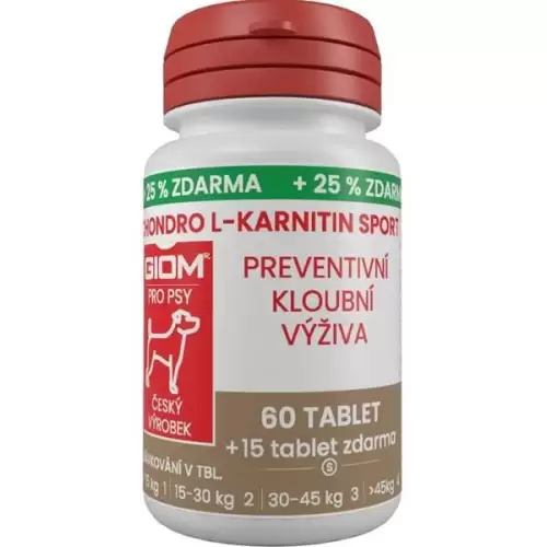  Giom S Chondro L-karnitin SPORT pes 60 tbl +25 % zdarma