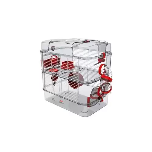 Klec křeček Rody 3 DUO červená 41x27x40,5cm Zolux