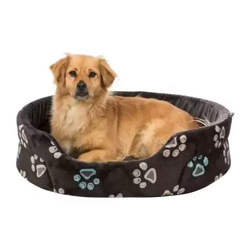 Oválný pelech JIMMY, taupe-šedý s tlapkami 65 x 55 cm