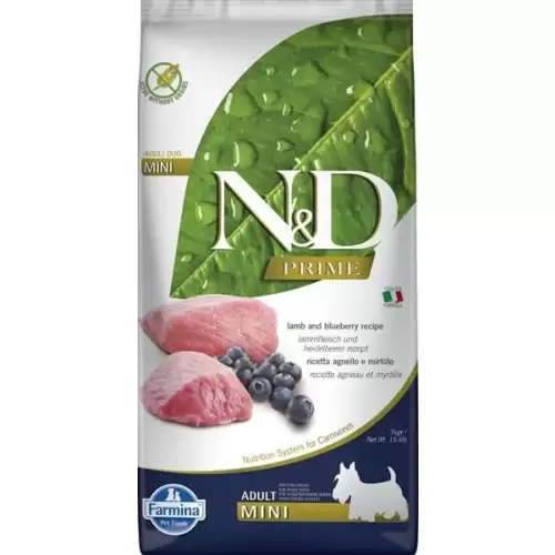  N&D PRIME Dog GF Lamb & Blueberry Adult Mini 7 kg