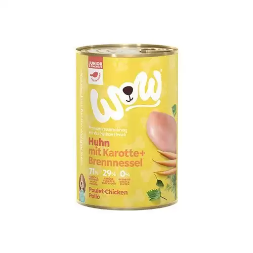 WOW Dog konz. Junior kuřecí s karotkou 400g