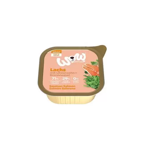 WOW Dog paštika Adult losos s rajčaty 150g