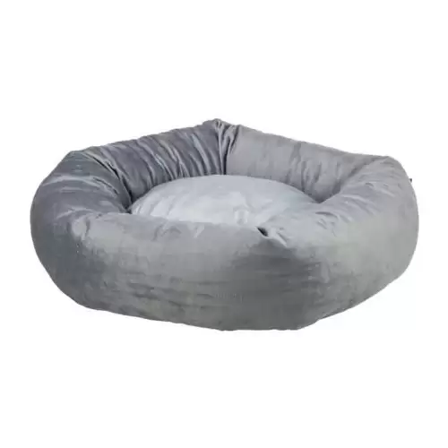 Kulatý recyklovaný pelech LIONEL, fleece, šedá ø 60 cm