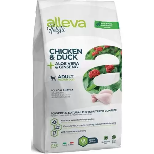  ALLEVA HOLISTIC Dog Dry Adult Chicken&Duck Medium 2kg