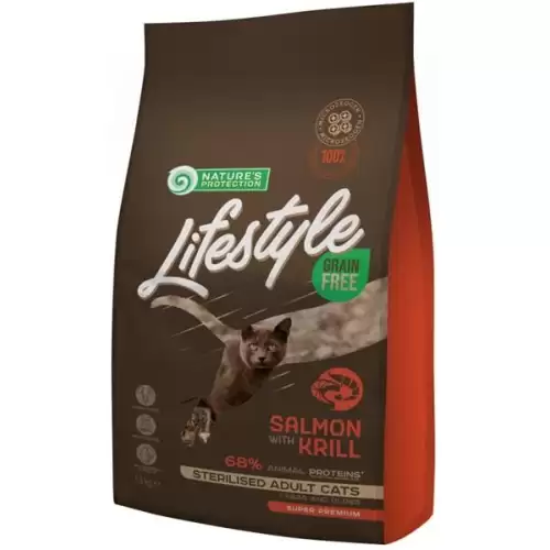  Nature's Protection Cat Dry LifeStyle GF Sterilised Salmon 1,5 kg