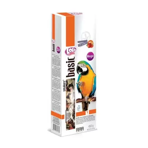 LOLO SMAKERS MEGA 2 klasy ovocné pro velké papoušky 450 g