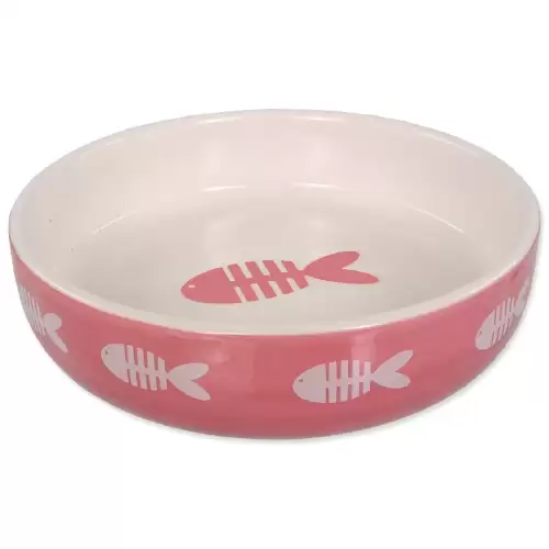 Miska Magic Cat keramická potisk ryba růžová13x4cm 260ml