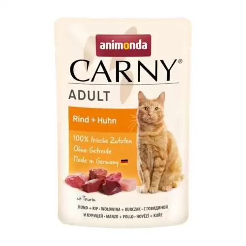 Carny Adult 85 g hovězí + kuřecí, kapsička pro kočky 