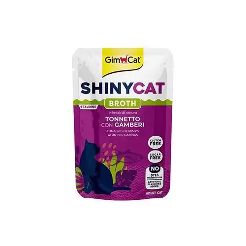 GimCat ShinyCat kapsa tuňák s krevetami ve vývaru 70g