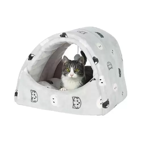 Kukaň MIMI s hračkou, 42 x 35 x 35 cm, šedá