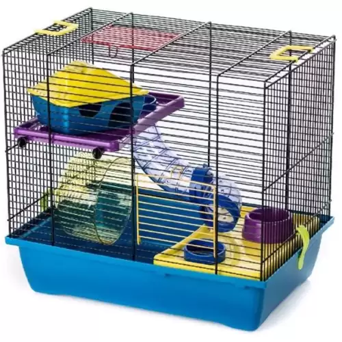  Klec hlod. křeček Teddy LUX výbava + tunel, Interzoo 43x28x38cm