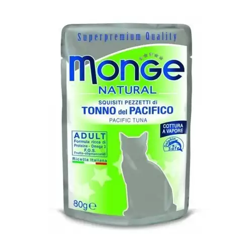 MONGE NATURAL kapsička tuňák v želé pro kočky 80 g
