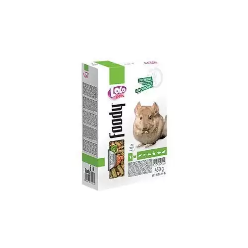 LOLO Foody kompletní krmivo pro činčily 450 g krabička