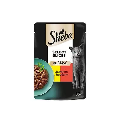 Sheba kapsa Select Slices s kuřecím a hovězím 85g