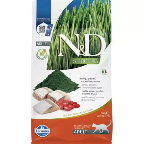 N&D SPIRULINA Cat GF Herring & Wolfberry Adult 300 g
