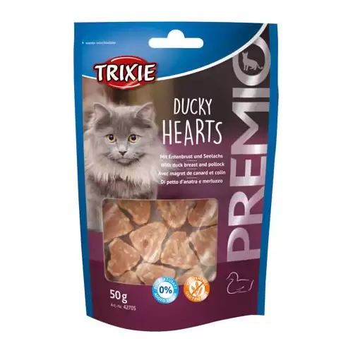 Premio HEARTS - srdíčka z kachních prsíček a aljašské tresky 50 g