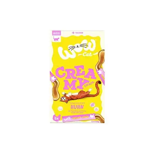 WOW Cat poch. Creamy Snack s kuřecím 5x15g