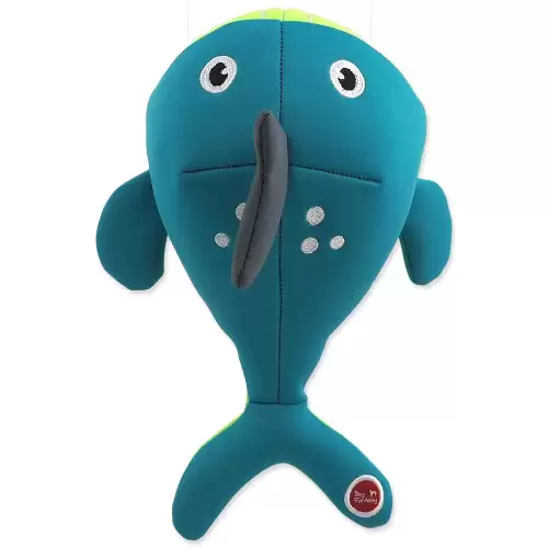 Hračka Dog Fantasy Water Float velryba pískací a plovoucí tyrkysová 28cm