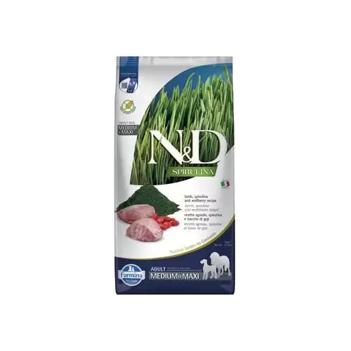 N&D SPIRULINA DOG Adult M/L Lamb & Wolfberry 7kg