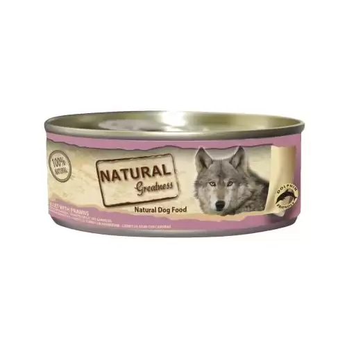 Natural Greatness filet tuňák+krevety, konzerva pro psy 156 g 