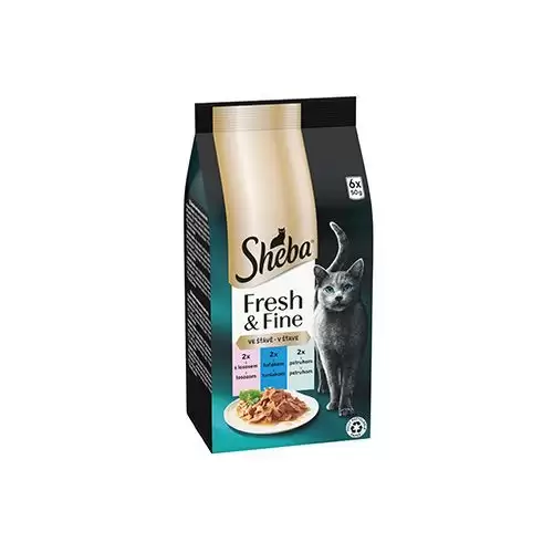 Sheba kapsa Fresh&Fine mix losos,tuňák,pstruh 6x50g