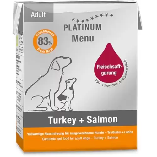  Platinum Dog Menu Turkey + Salmon 185 g
