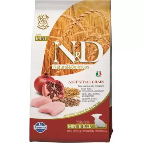  N&D ANCESTRAL GRAIN Dog LG Chicken, Spelt, Oats & Pomegranate Puppy Mini 800 g