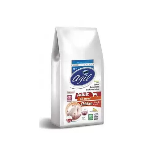 Agil Adult All Breed Low Grain Chicken&Lamb&Tuna 10kg