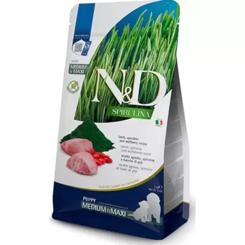  N&D SPIRULINA Dog GF Lamb & Wolfberry Puppy Medium & Maxi 2 kg