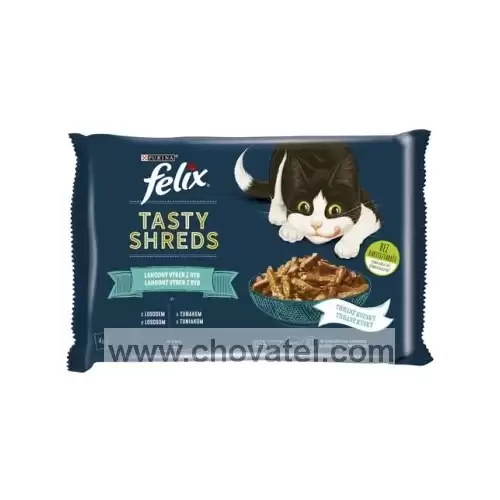 Felix Tasty shreds multipack 4x80g losos+tuňák ve šťávě