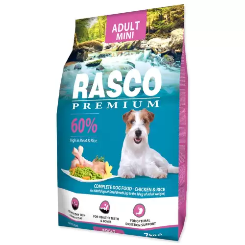 Krmivo Rasco Premium Adult Mini kuře s rýží 7kg