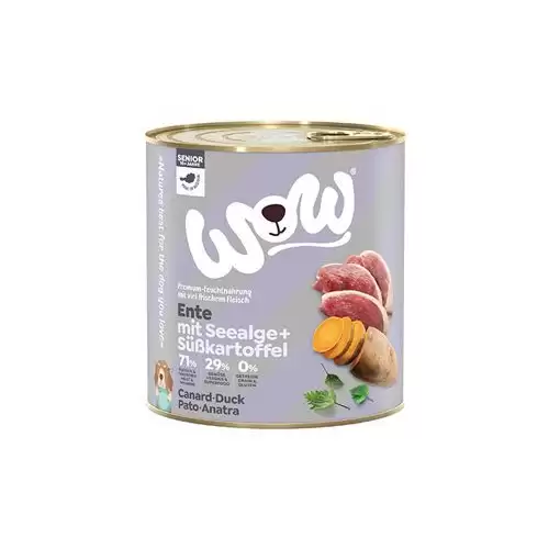 WOW Dog konz. Senior kachna s batáty 800g