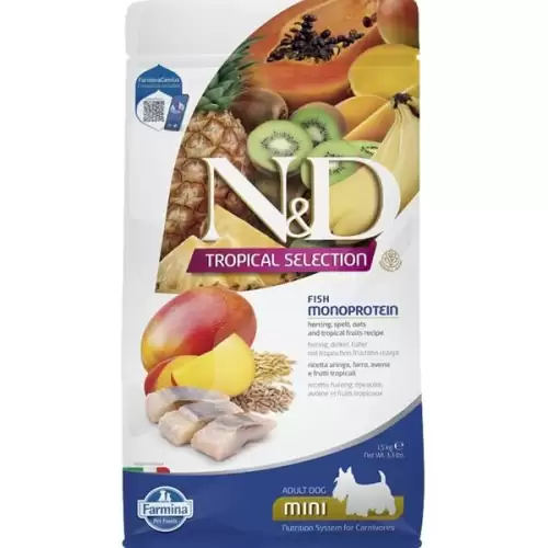  N&D TROPICAL SELECTION Dog LG Herring Adult Mini 1,5 kg
