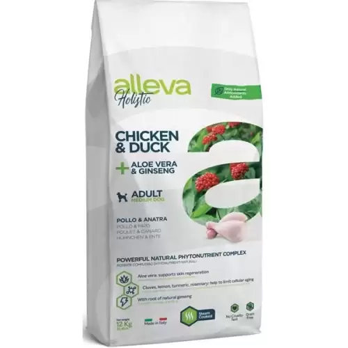  ALLEVA HOLISTIC Dog Dry Adult Chicken&Duck Medium 12kg