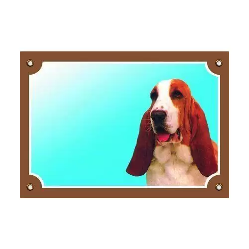 Barevná cedulka Pozor pes, Baset