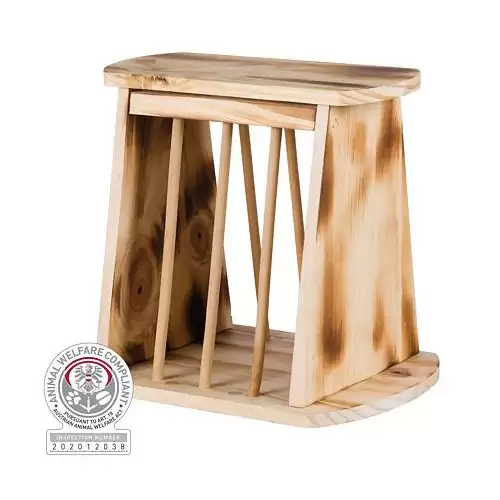 Samostatně stojící krmítko na seno, dřevěné 25 x 22 x 18 cm