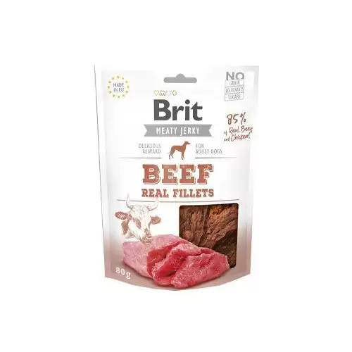 Brit Jerky Beef Fillets 80g