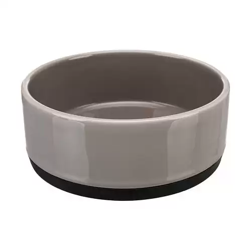 Keramická miska s gumovovým okrajem, šedá 0,4 l/ ø 12 cm