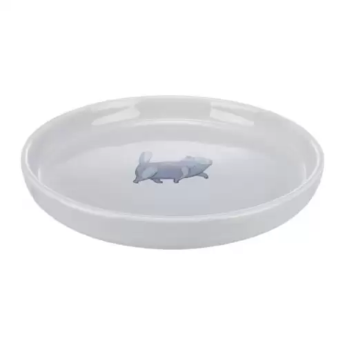 Keramická miska pro kočky, nízká a široká, 0.6 l/o 23 cm, šedá