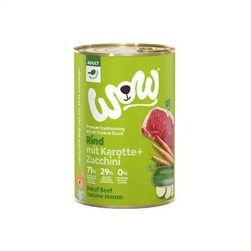 WOW Dog konz. Adult hovězí s karotkou 800g