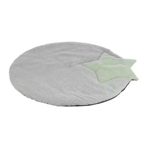 JUNIOR podložka STAR k ležení pro štěňata, 86 x 80 cm, šedá/mátová