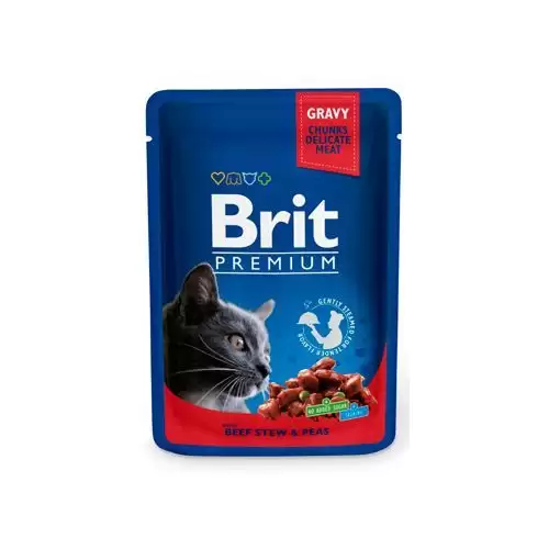 Brit Premium Cat kapsa with Beef Stew & Peas 100g