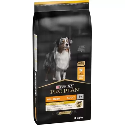  Pro Plan Dog Adult ALL SIZES Light/Sterilised kuře 14 kg