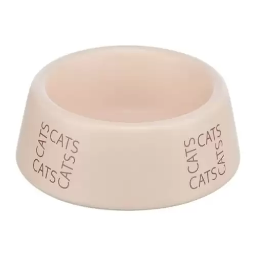 Keramická miska pro kočky s nápisem CATS, 0,15 l/o 12 cm, růžová