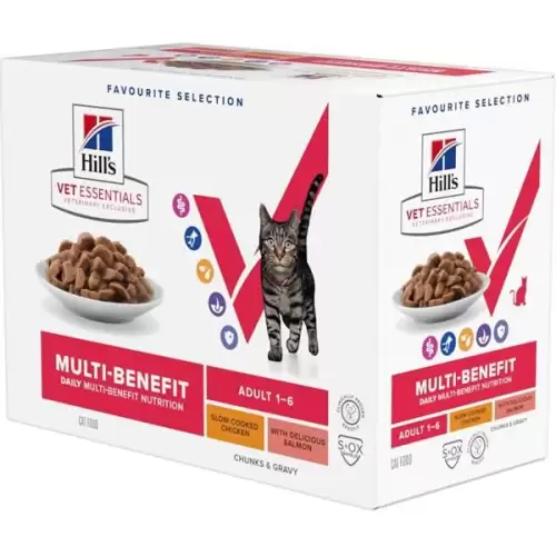  Hill's VetEssentials Feline Adult Chicken/Salmon kapsička 12 x 85 g