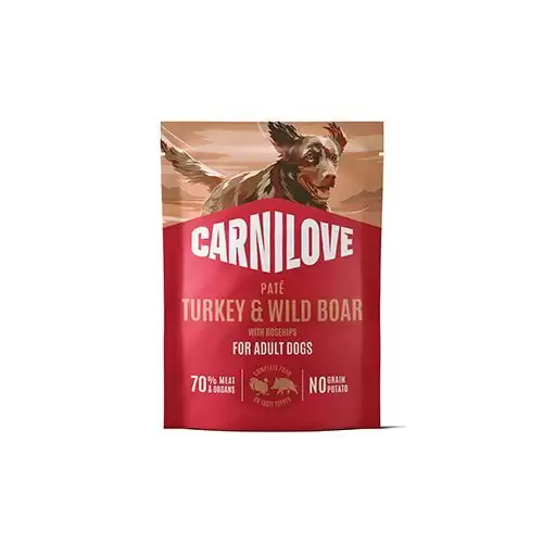 Carnilove Dog Pouch Paté Turkey&Wildboar+Ros.300g