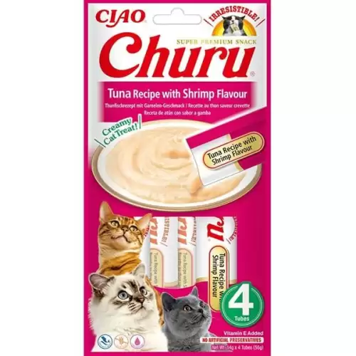  Inaba Churu cat snack tuňák s krevetovou příchutí 4x 14g