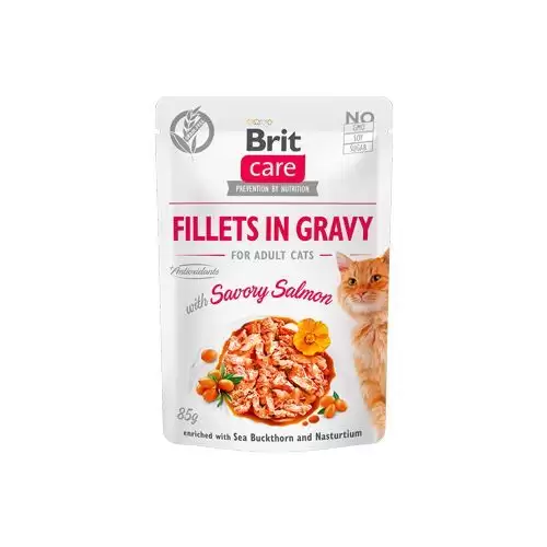 Brit Care Cat Fillets in Gravy Savory Salmon 85g