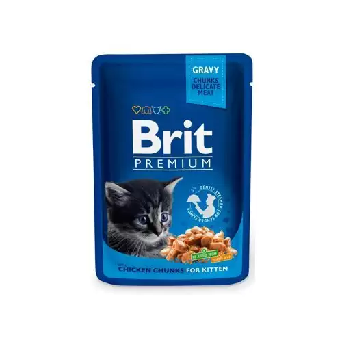 Brit Premium Cat kapsa Chicken Chunks for Kitten 100g