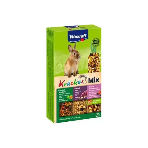 Vitakraft Rodent Kräcker Rabbit Trio mix tyč 3ks